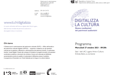 Lorenzo Cantoni @ Digitalizza la cultura. Nuove mediazioni dei patrimoni audiovisivi (27.10.2021)